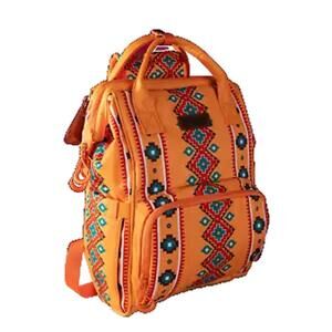 NEW SEALED Wrangler Ladies Aztec Printed Mustard Dual Sided Diaper Bag WG2204-9